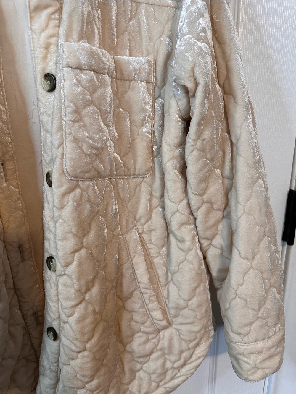 Anthropology Quilted Cream Jacket Coat - Unbranded - Picture 7 of 10
